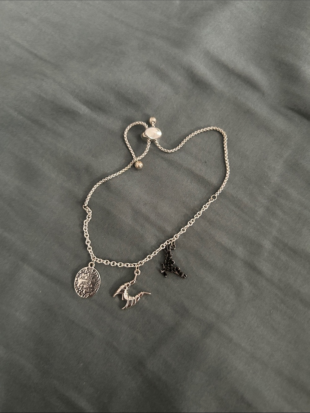Disney Silver-Tone Maleficent Charm Bracelet